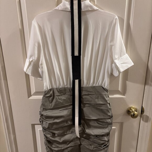 Venus Women's Belted Shirt Dress with Ruched Layered Bottom ~ Size:10 - Picture 3 of 4